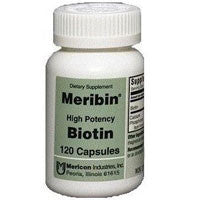 Meribin High Potency Biotin 5Mg Supplement Capsules - 120 Ea